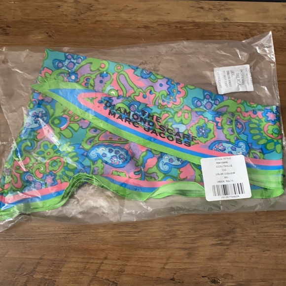 Marc Jacobs The Diamond Scarf silk green paisley - Picture 4 of 7